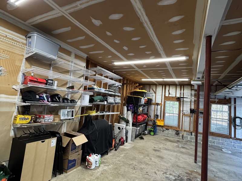 Garage with new linear LED strip lights