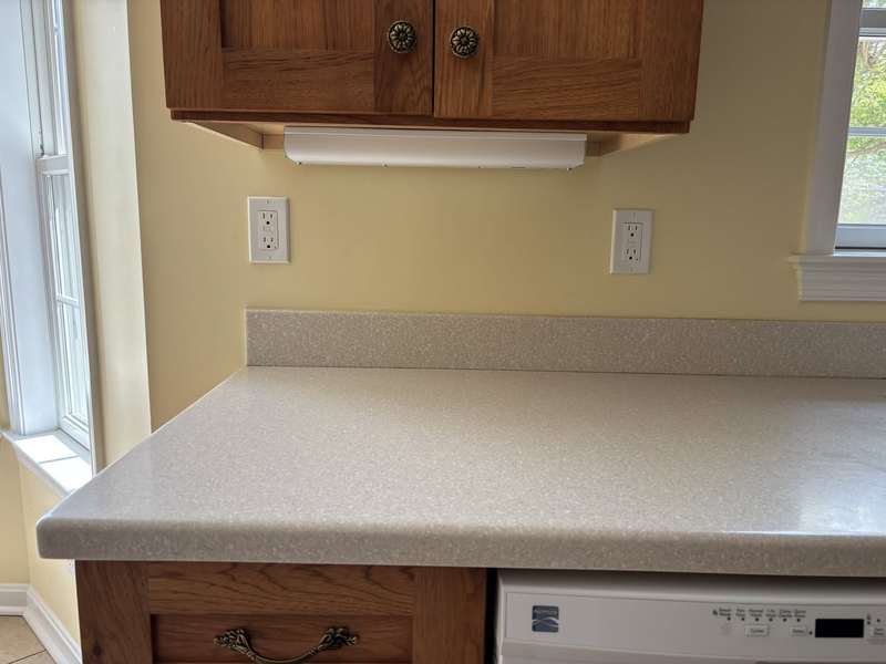 New GFCI outlets above a kitchen counter