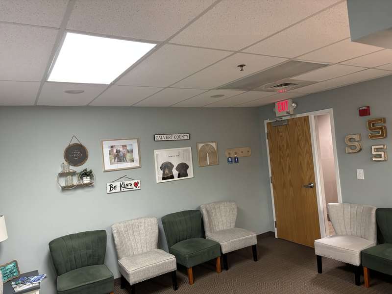 Medical office waiting room with new LED panel lighting